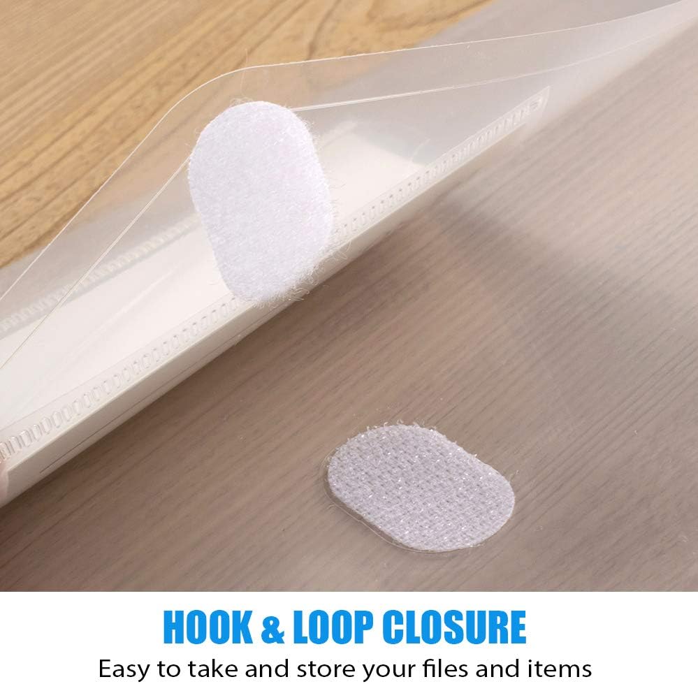 Sooez 24 Pack Plastic Envelopes Poly Envelopes, Clear Document Folders US Letter A4 Size File Envelopes with Label Pocket for School Home Work Office Organization, Clear