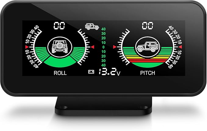 Car Inclinometer for Off-Road Driving, Upgrade Vehicle Level Tilt Gauge HUD for by AOMOSUR