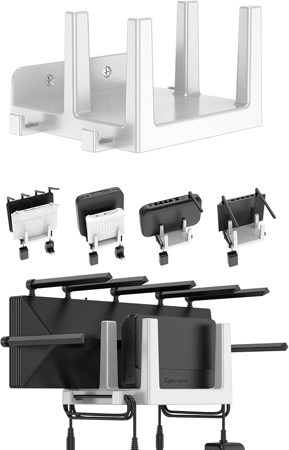 Wall Mount Shelf for WiFi Router, TV Box, Universal Cable Box Shelf Compatible by NOTMBESTM
