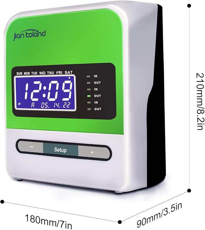 Employee Thermal Time Clock for Small Business | in/Out Punch Clock, No Ink - Image 7