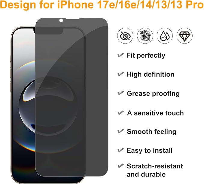 PEHAEL 3 Pack for iPhone 17e/iPhone 16e/iPhone 14/iPhone 13/iPhone 13 Pro - Image 2