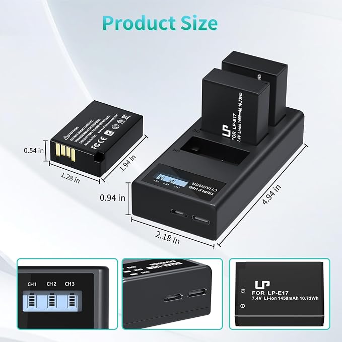 LP LP-E17 Battery and Charger Set, Rebel T8i, EOS M3, EOS 200D - Image 3