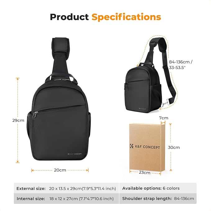 K&F CONCEPT Small Camera Bag for Photographer, Camera Sling Crossbody bag for - Image 8