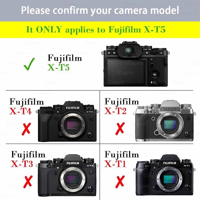 iDaPro Screen Protector for Fujifilm X-T5 Fuji XT5 + Hand Lanyard, Tempered - Image 2