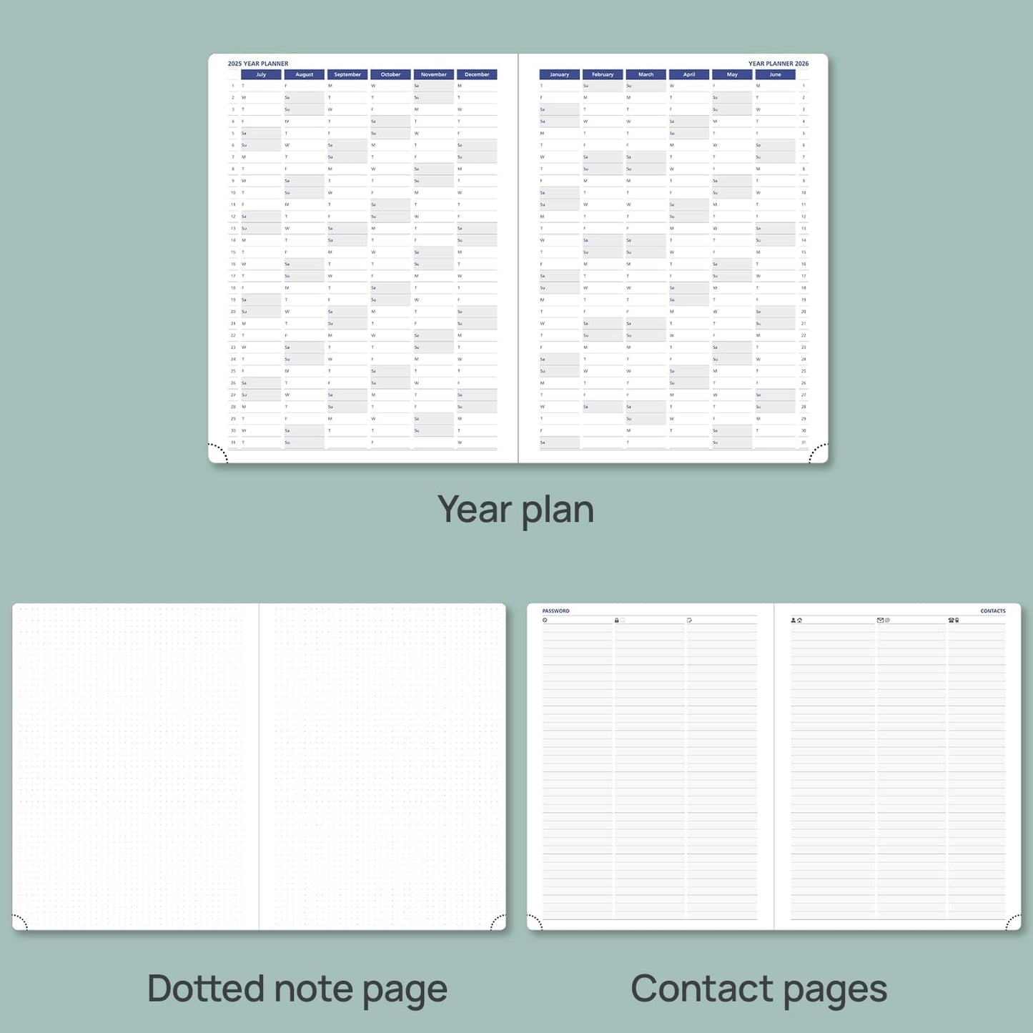 POPRUN Monthly Planner 2025-2026, 8.5'' x 11.25'', 13-Monthly Calendar (July 2025-July 2026) 15-Minute Hourly Appointment Book with Stair Tabs, Soft Cover, 100GSM Paper - Claret