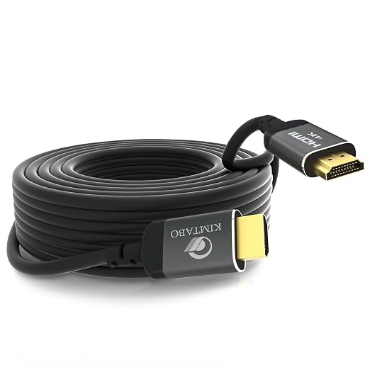 25 ft HDMI Cable 4K, High Speed Long HDMI Cables Support 4K 30Hz 2K 1080p 3D ARC by KIMTABO