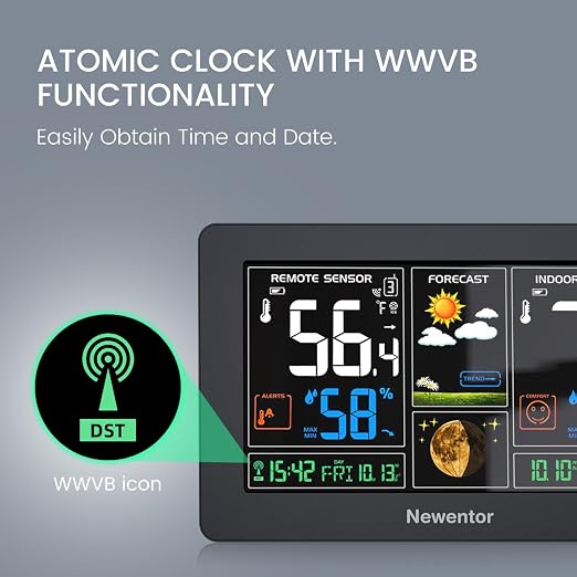 Newentor Weather Station Wireless Indoor Outdoor Thermometer, Color Display - Image 3