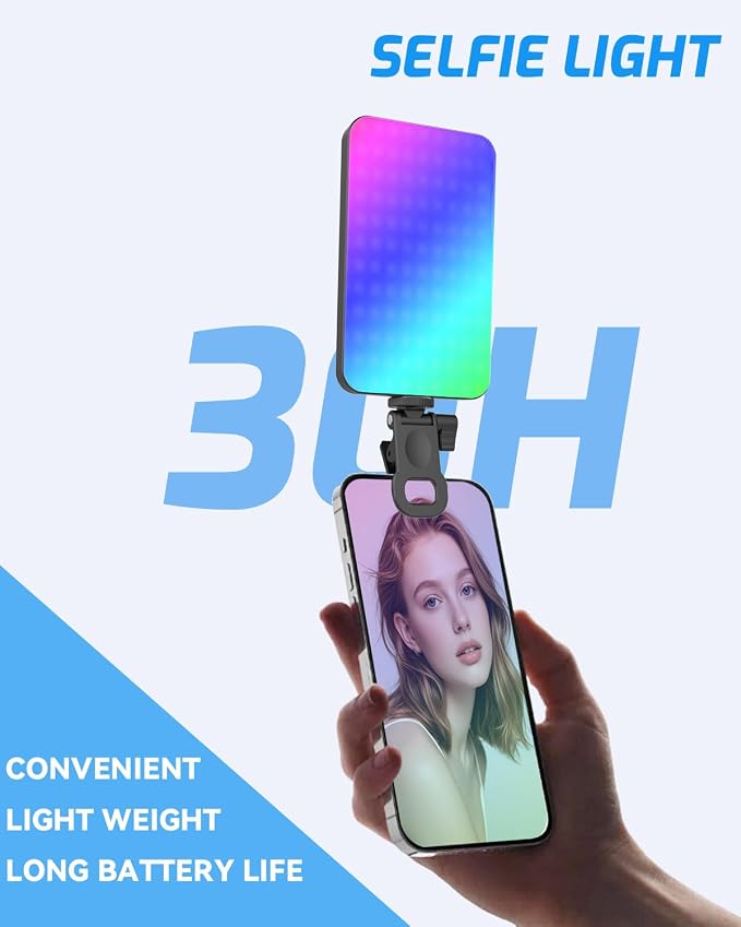 5000 mAh Portable Selfie Light for iPhone: RGB Rechargeable Phone Fill Lights - Image 6