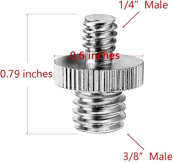 Anwenk 1/4 to 3/8 Screw Adapter Converter Threaded Screws Adapter Spigot Screw - Image 3