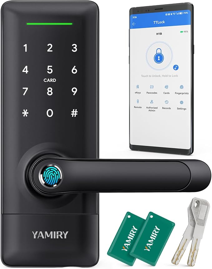 Yamiry Smart Door Lock, Biometric Fingerprint, Keyless Entry, App Control by YAMIRY