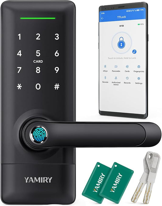 Yamiry Smart Door Lock, Biometric Fingerprint, Keyless Entry, App Control by YAMIRY