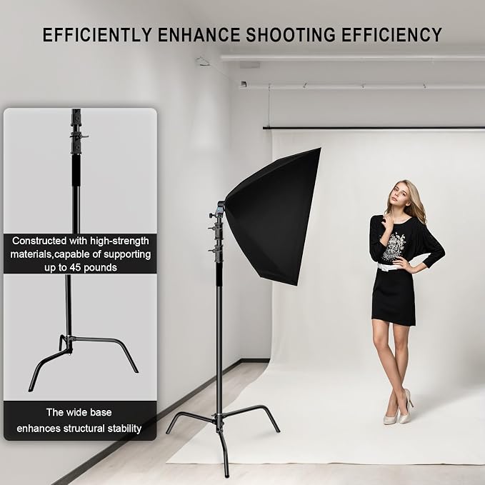 C Stand with Boom Arm, Photography Light Stand Kit - Image 6