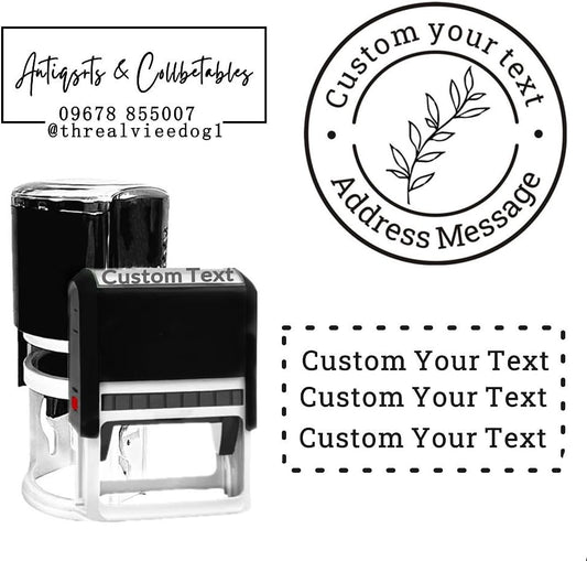Multi-Size Custom Stamps Self Inking Personalized Logo Name Image Return Address Rubber Stamps for Office Business Personal Use(Round-1.25inch)