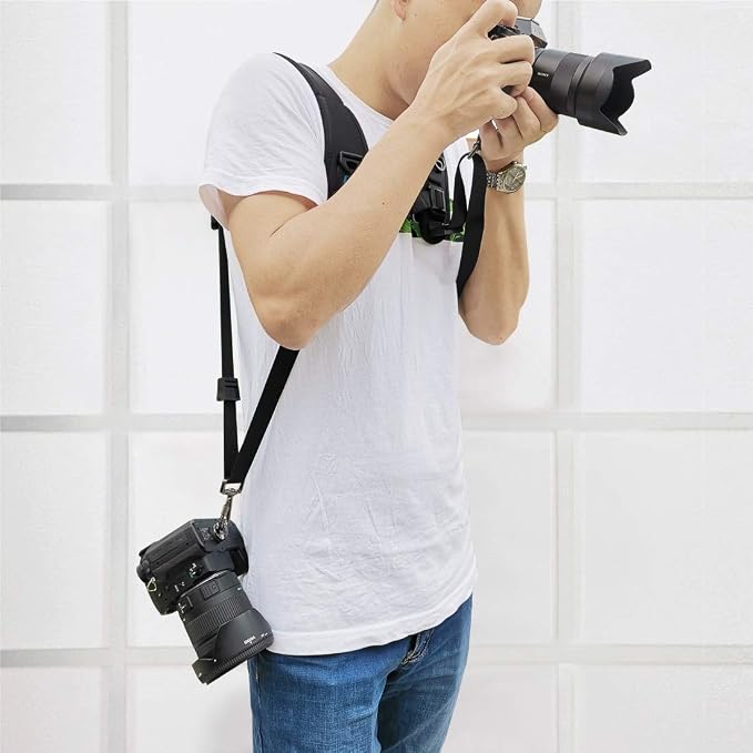 PULUZ Dual Camera Shoulder Harness Quick Release Double Camera Tether Strap - Image 7