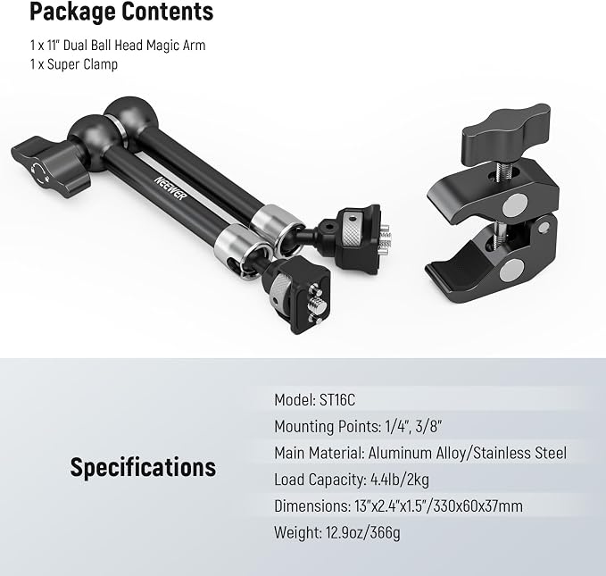 Neewer 11" Articulating Magic Arm Clamp Mount - Image 7