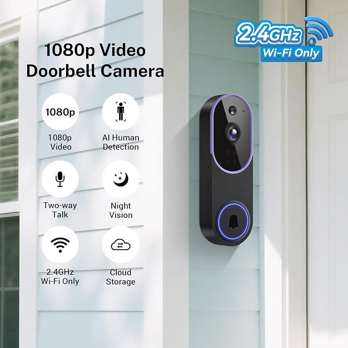 Smart 1080p Video Doorbell Camera - Image 3