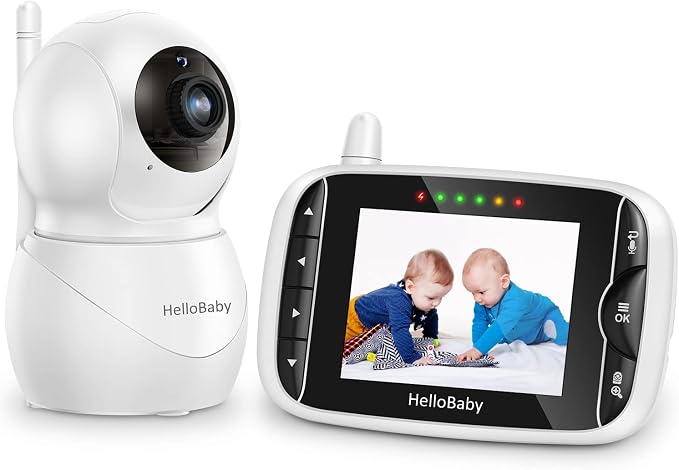 HelloBaby Monitor with Camera and Audio, IPS Screen LCD Display Video Baby by HelloBaby