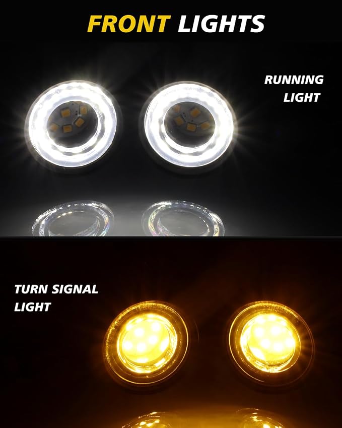 TSUNG Universal Motorcycle LED Turn Signals Lights Small Bullet Front Rear - Image 3