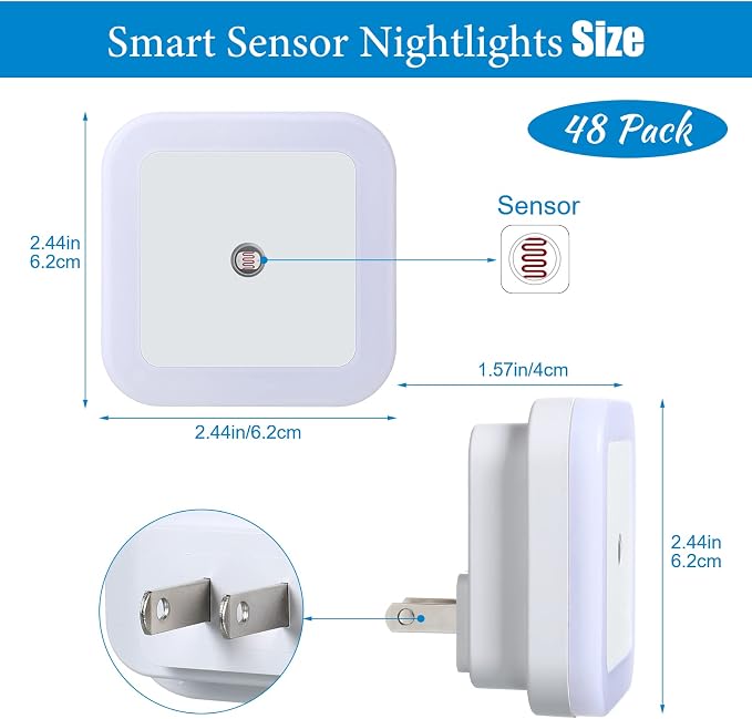 Tuanse 48 Pack LED Night Lights Plug into Wall Smart Sensor Sensor Automatic - Image 2