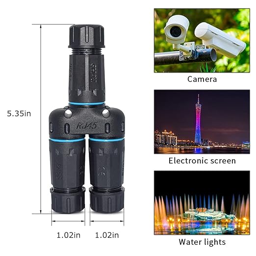 ZUZONG IP68 Waterproof RJ45 Coupler Splitter, Waterproof Ethernet Coupler 1 in - Image 6