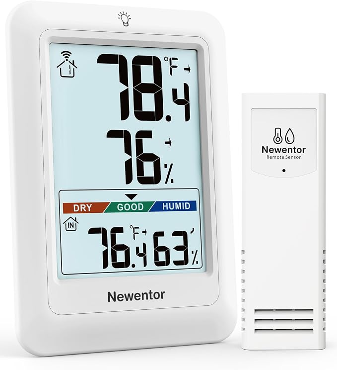 Newentor Indoor Outdoor Thermometer Wireless, Weather Station by Newentor