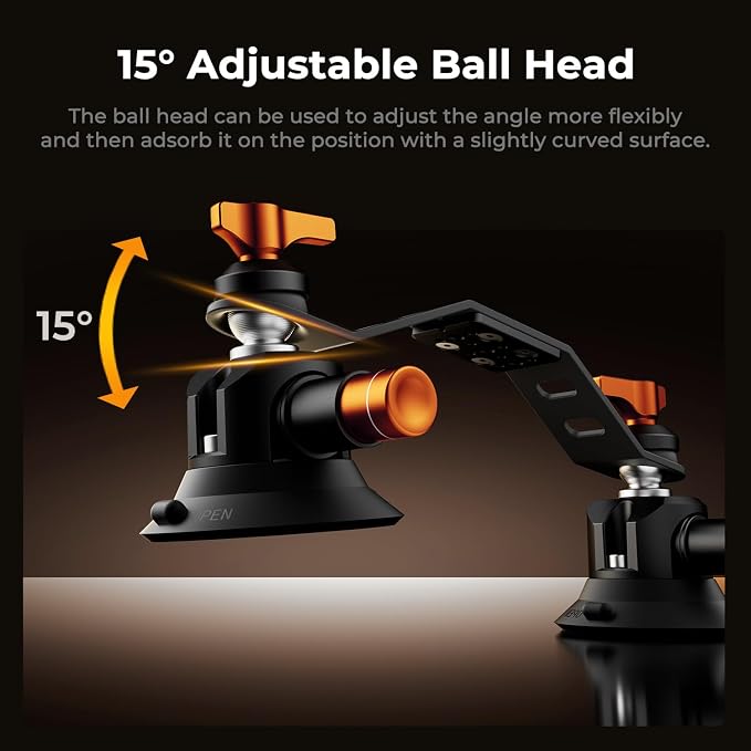 K&F CONCEPT Triple Suction Cup Car Mount - Image 2