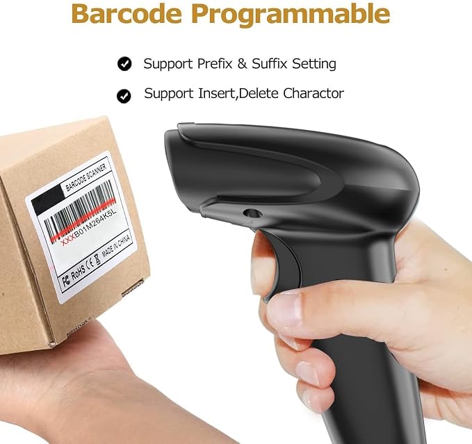 Symcode Wireless Barcode Scanner Versatile 2-in-1 Handheld Automatic 1D Laser - Image 5