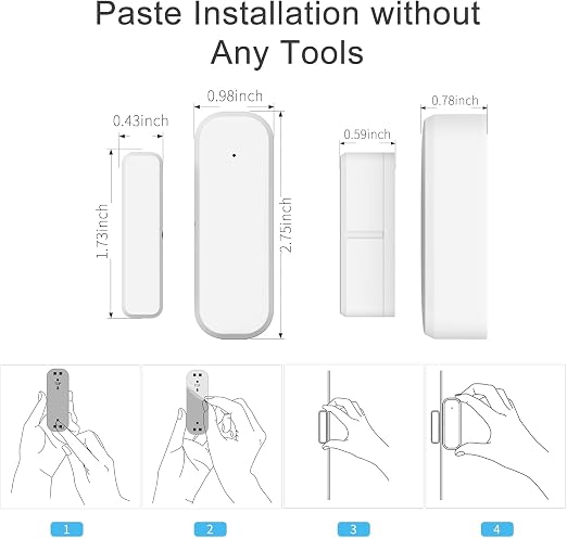WiFi Door and Window Sensor, Smart Home Security Alert System, 2.4G Wireless - Image 6