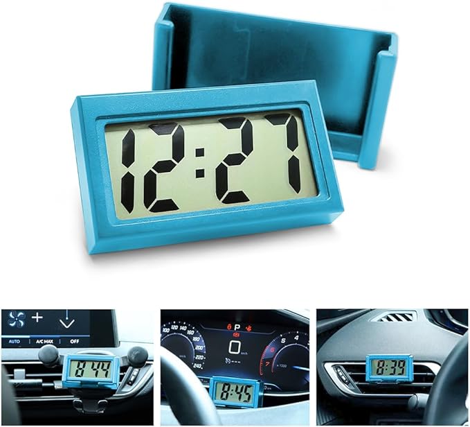 Osilly Mini Digital Clock for Car Dashboard, Battery Operated & Clear LCD by Osilly