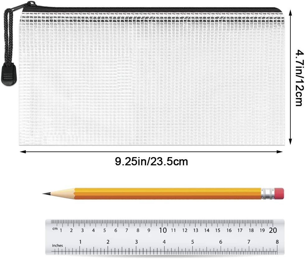 Umriox Pencil Pouches Bulk, 9.2 x 4.7 in (Black, 36 Packs), Mesh Zipper Pouch Pencil Case, Small Zipper Pouches for Bill Stationary Cosmetics Travel Storage