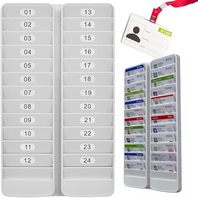 Japard Badge Rack Wall Mount 24 Card Holder to Keep Swipe Cards, Room VIP ID by Japard