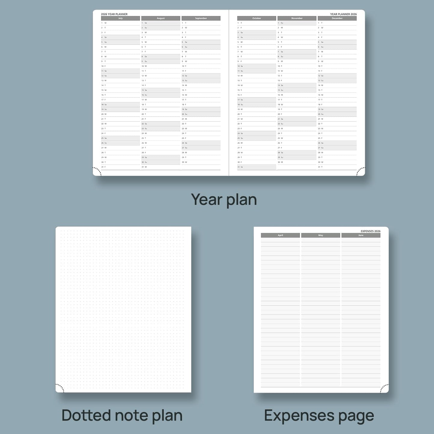 POPRUN 2026 Planner (Large - 8.5'' x 10.5'') - 2026 Weekly Calendar (Jan. 2026 - Dec. 2026) with Hourly Time Slots, Weekly/Monthly Appointment Book for Time Management - Leather Soft Cover - Night Sky Blue