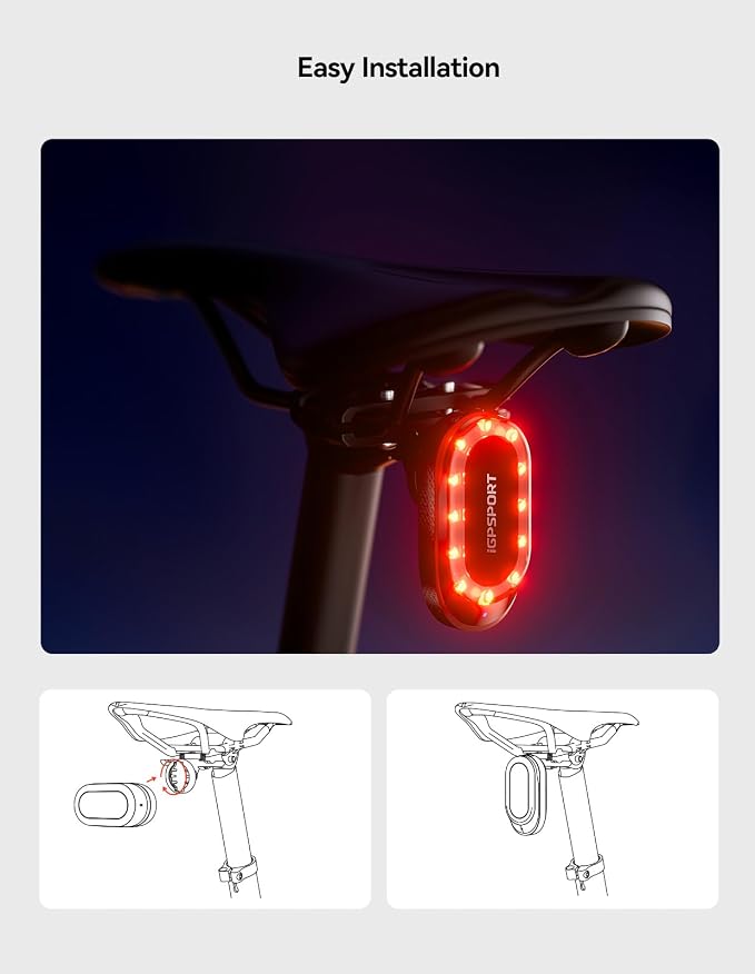 iGPSPORT SR mini Radar Bike Light, 160M Monitoring Distance 20H Battery Life - Image 8