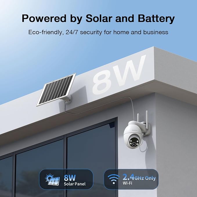 TKENPRO Solar Security Cameras Wireless Outdoor, 2.4GHz Wi-Fi, 24/7 Continuous - Image 4