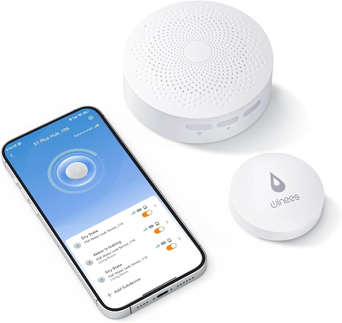 Winees WiFi Water Leak Detector, 1 Pack Water Sensors by WINEES