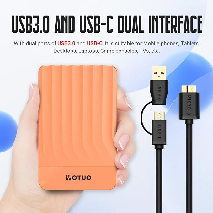 YOTUO Portable External Hard Drive Storage Expansion Mobile HDD USB 3.0 - Image 5