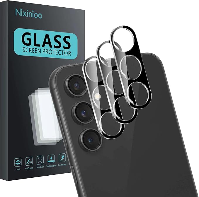 3 Pack Camera Lens Protector for Samsung Galaxy S23 Fe, Tempered Glass by Unknown