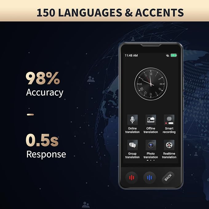 AI Language Translator Device, 2026 Upgraded VORMOR Translator No WiFi Needed - Image 3