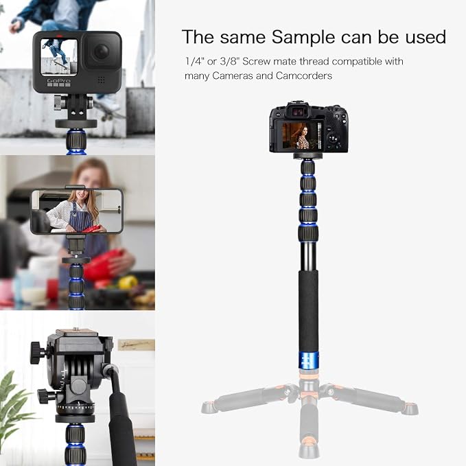 Koolehaoda 6-Section Monopod Compact Portable Photography Aluminum Alloy Unipod - Image 4