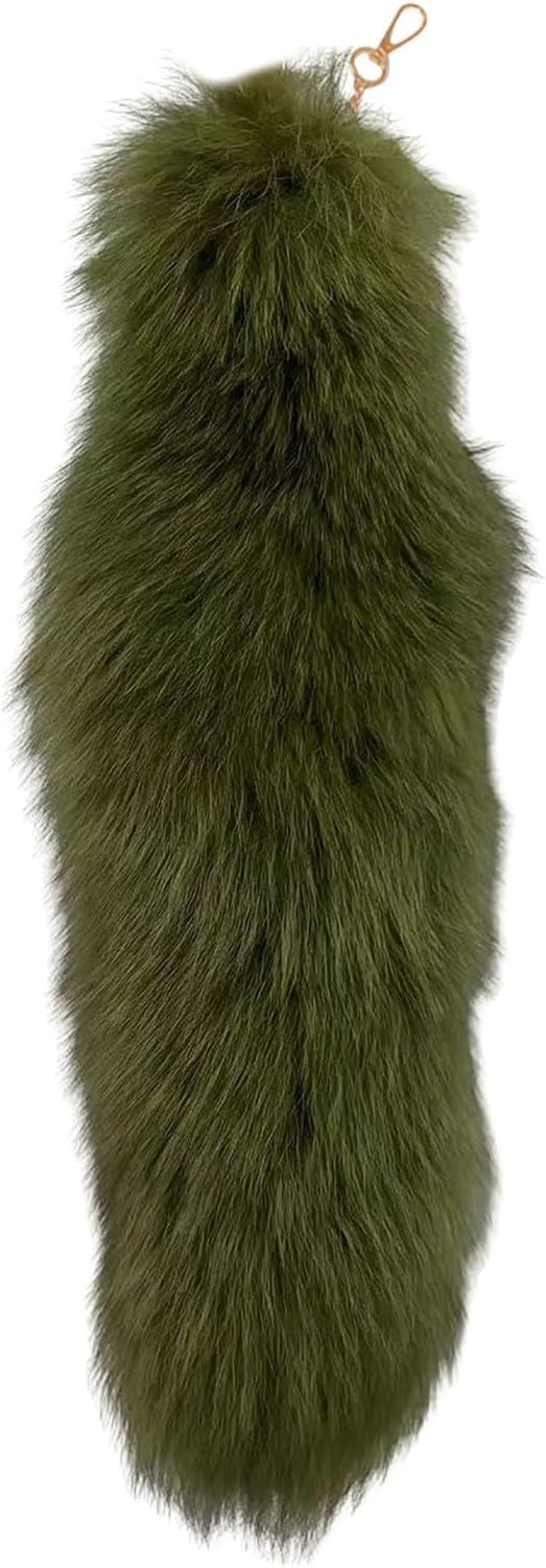 Fox Tail Keychain Long, Fluffy Therian Tail Faux Fur Keyring, Party Costume by Unknown