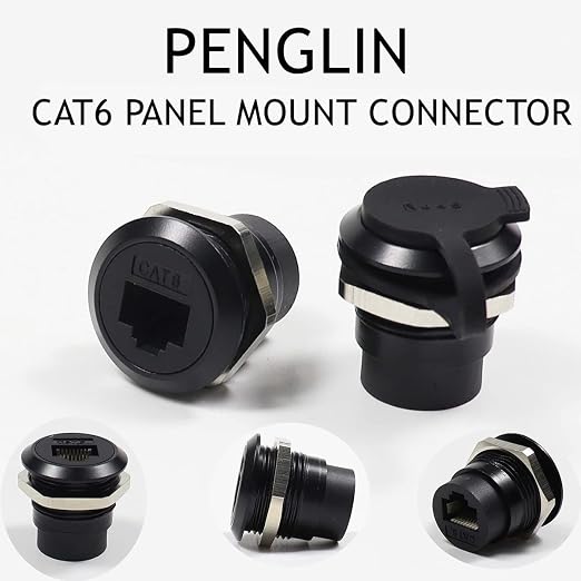 PENGLIN 5PCS RJ45 Panel Mount Connector, Double Head CAT6/5e /5 Ethernet LAN - Image 2