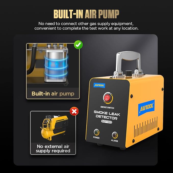 AUTOOL Automotive Smoke Machine Lead Detector DC 12V EVAP Vacuum Diagnostic - Image 2