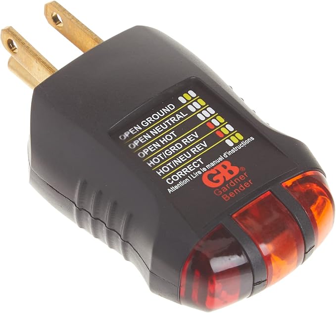 Gardner Bender GRT-3500 Outlet Receptacle Tester & Circuit Analyzer, Indicates by GardnerBender