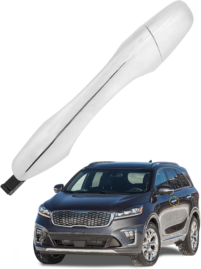 Rear Left Door Handle w/End Cap Cover, Compatible by Gledewen
