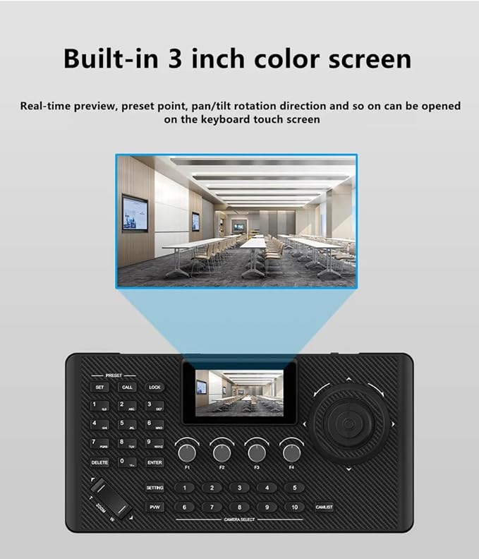 NDI PTZ Controller Camera Joystick Controller, PoE Network 4D HDMI PTZ Keyboard - Image 2