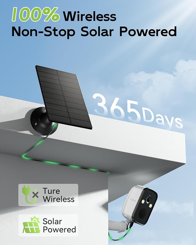 2K Solar Security Cameras Wireless Outdoor, 2.4G/5G WiFi, Powered by Sun - Image 3