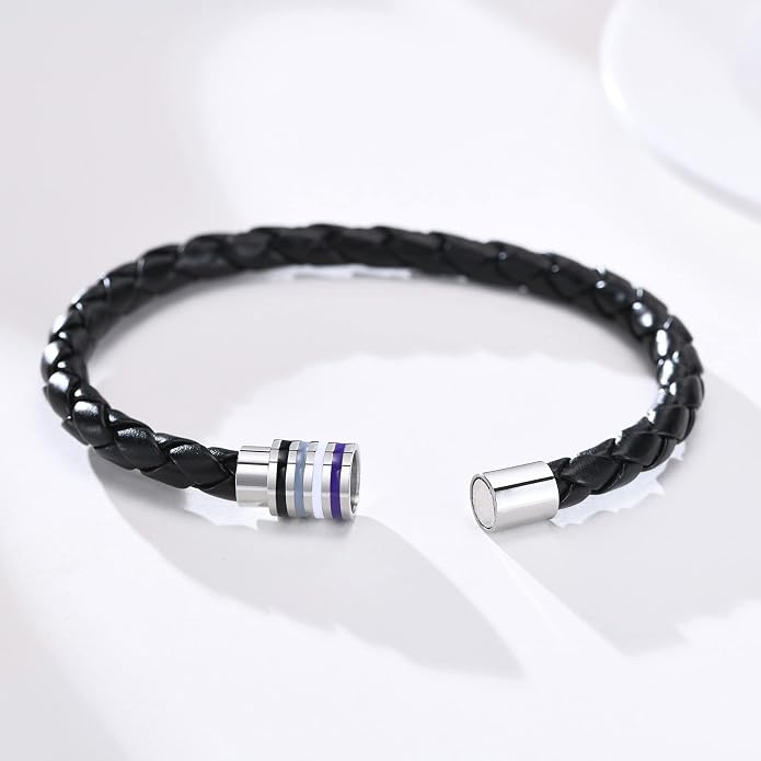 Nanafast Titanium Stainless Steel Rainbow LGBT Pride Bracelet Handmade Braided - Image 5