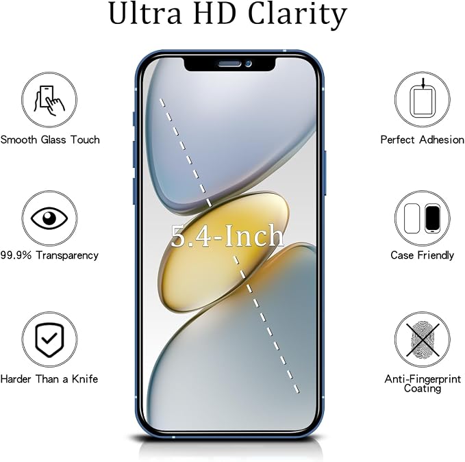 MAYtobe [2+2 Pack Designed for iPhone 12 Mini Privacy Screen Protector - Image 2