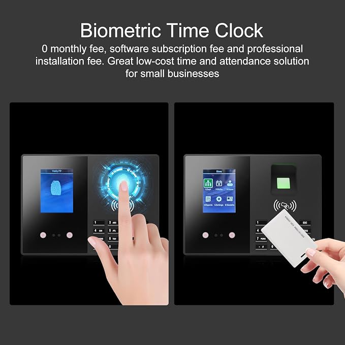 Employee Time Clock, Fingerprint Badge Attendance Machine, 0 Monthly Fee Office - Image 7