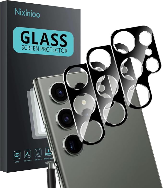 3 Pack Camera Lens Protector for Samsung Galaxy S23 Ultra, Tempered Glass by Unknown